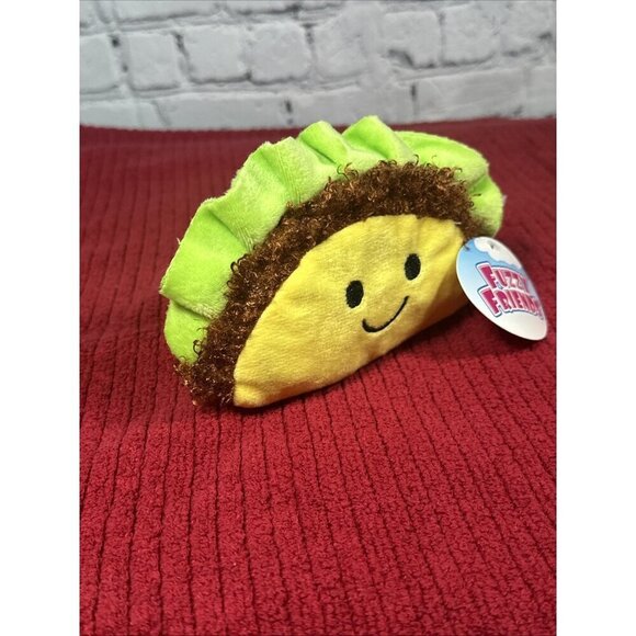 Taco Embroidered Smiley Face Foodie Plush Stuffed Animal Toy 7” Taco Tuesday Toy - Picture 12 of 13
